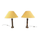 Set of 2 large marble table lamps 1970's