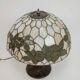 Tiffany-style table lamp with stained glass shade