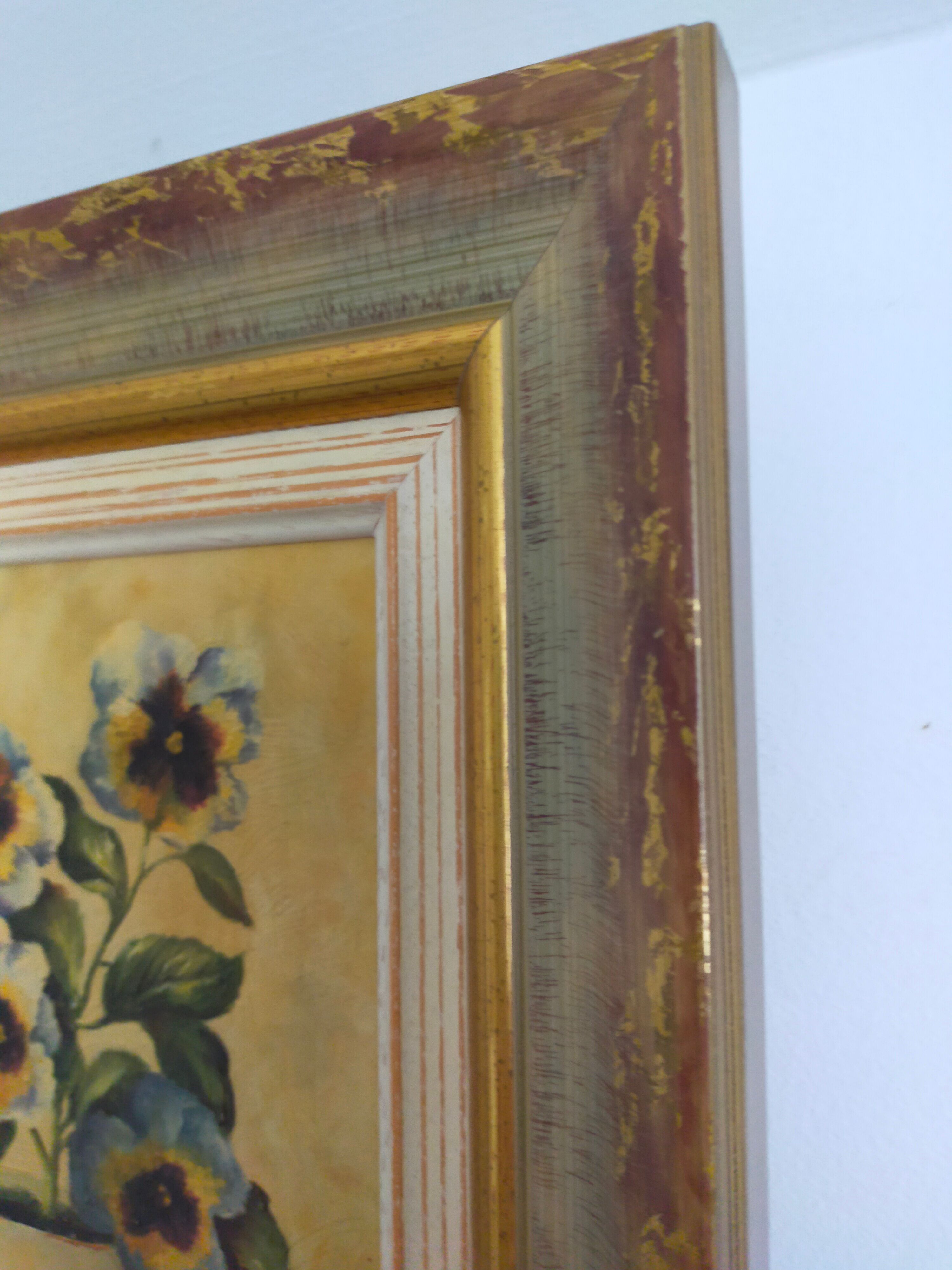 Toile nature morte de F Villeneuve
