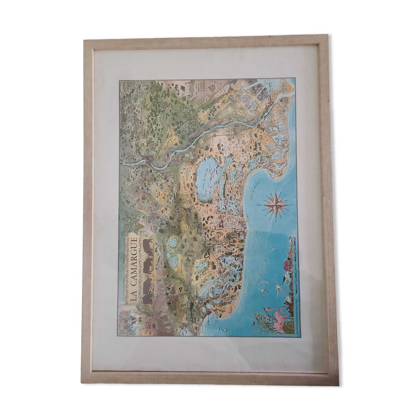 1978 Map of the Camargue by Christine Le Boeuf 72.5 × 52.5 cm