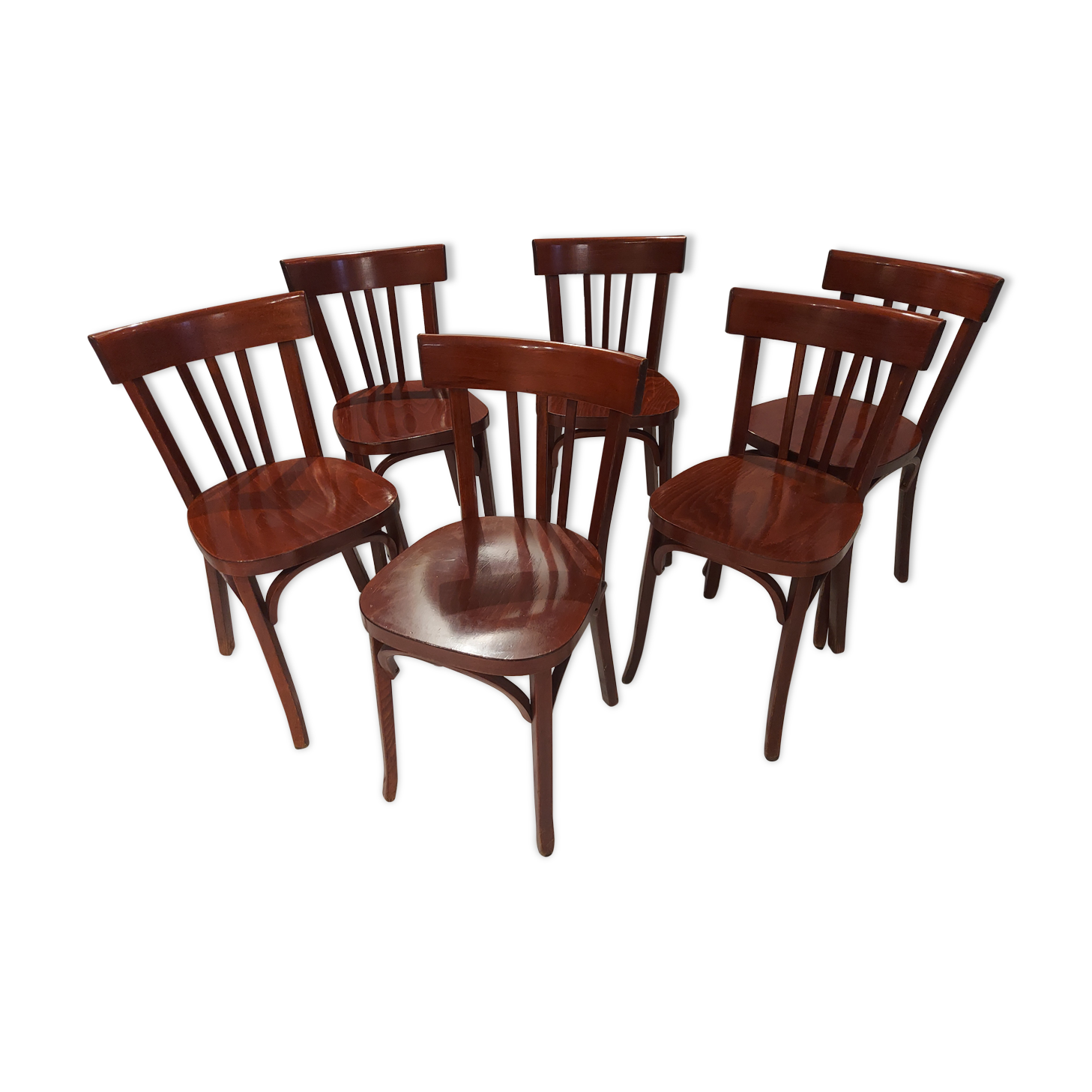 Suite of 6 chairs by Bistrot Baumann vintage