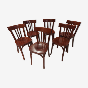 Suite de 6 chaises de Bistrot Baumann vintage