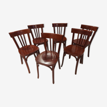 Suite of 6 chairs by Bistrot Baumann vintage