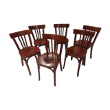 Suite of 6 chairs by Bistrot Baumann vintage