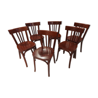 Suite de 6 chaises de Bistrot Baumann vintage