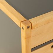 Commode Flötotto, années 1970, hêtre, HPL gris, 4 tiroirs