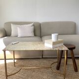 Table basse en laiton et marbre