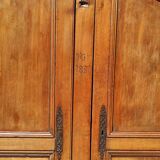 Old rustic oak cabinet of the 19th century louis 15 style