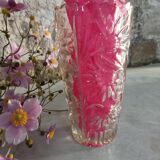 Four bohemian crystal vases