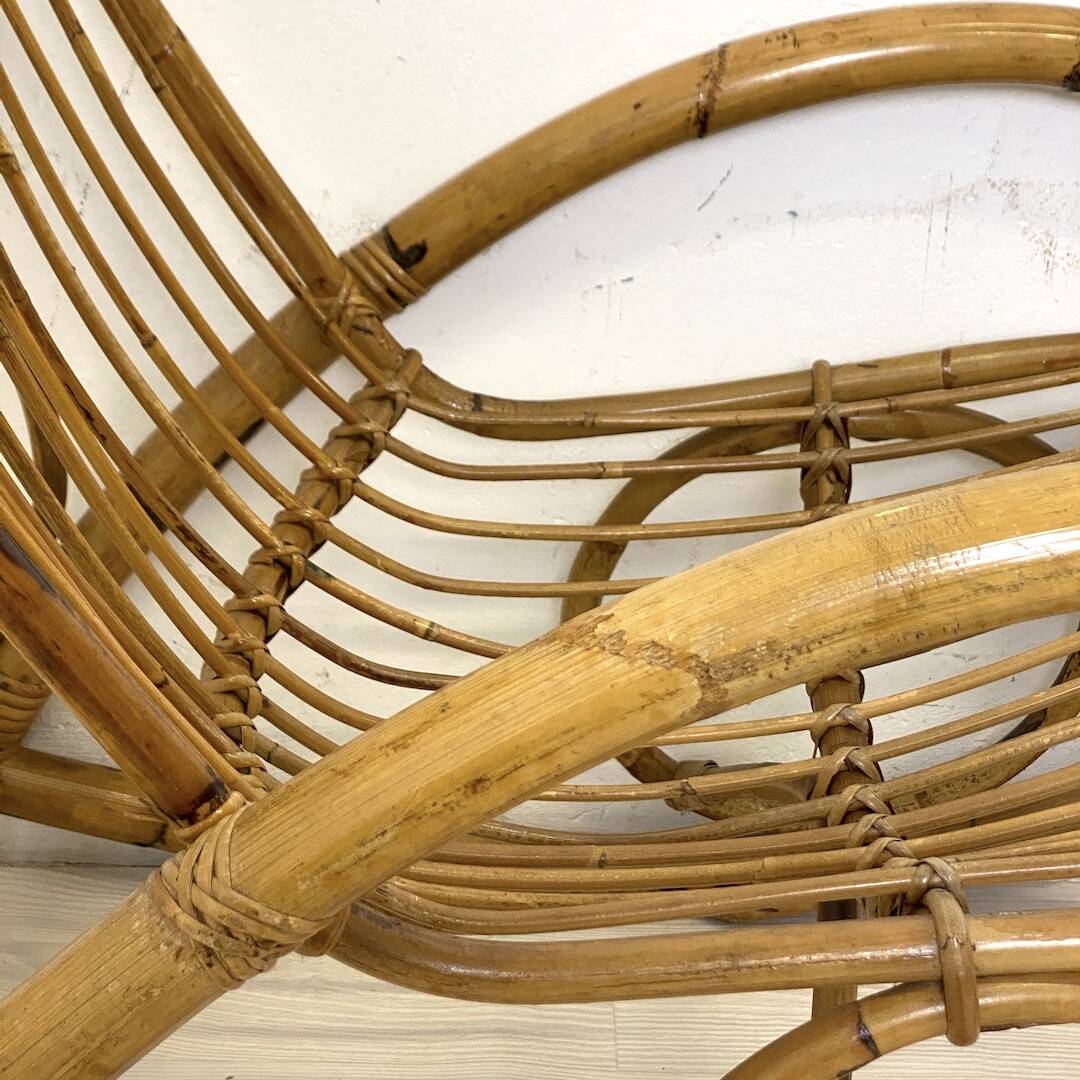 Vintage 1960s rattan rocking chair