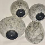 Set of 4 hand-painted bamboo salad bowls
