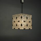 Mid-Century Square Clear Glass Pendant by K. Šenov, 1960s, Czechoslovakia