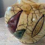 Signed enameled ceramic ball vase