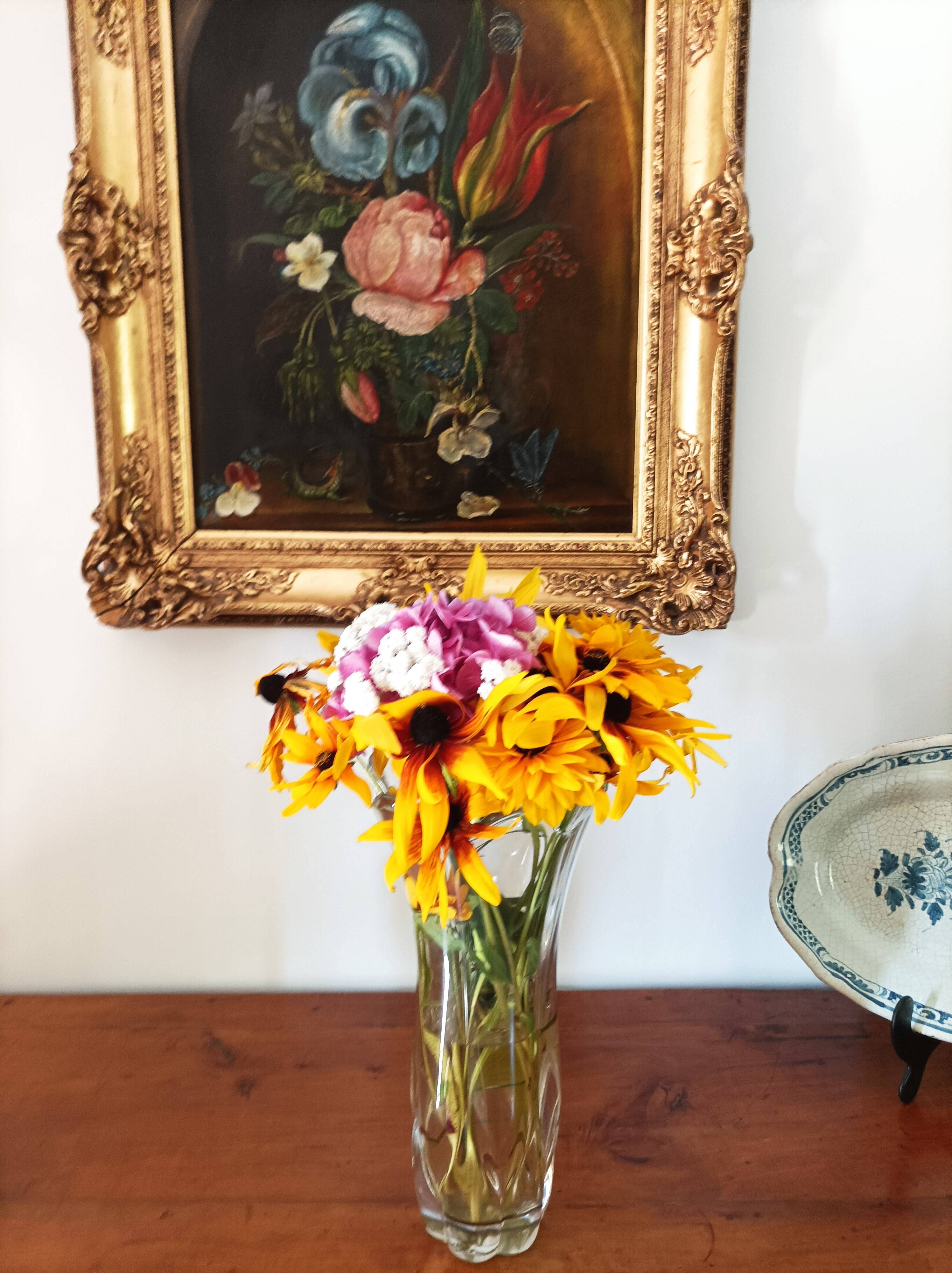 Oil painting on old canvas