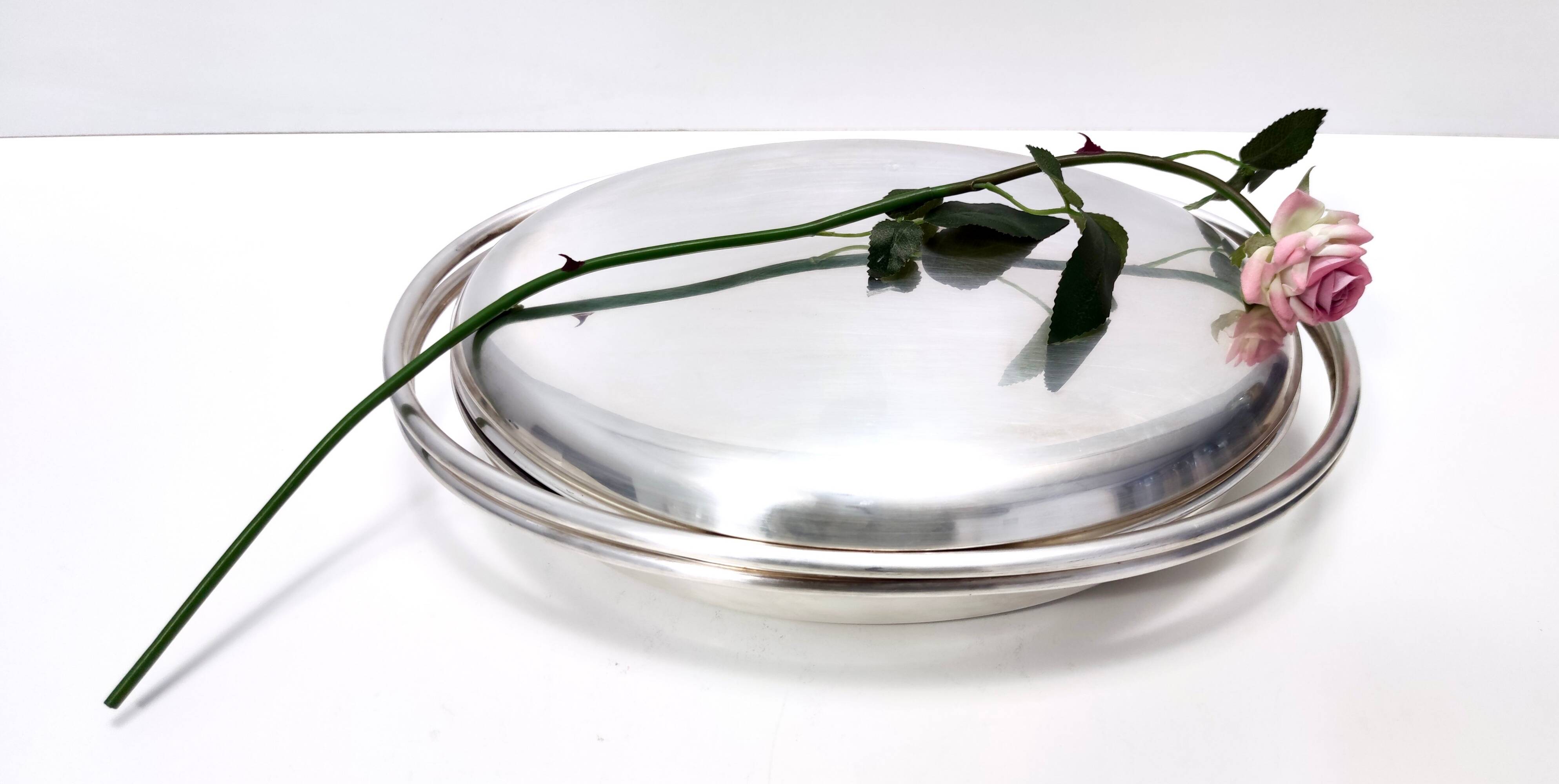 Lino Sabattini Silver-Plated Metal Serving Plate, Marked, Italy