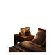 Handcrafted table lamp in carved wood / Wabi-Sabi & Organic style