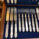 Silver and mother-of-pearl cheese service