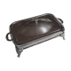 Old silver metal gratin dish