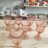 Ensemble de 8 verres à pied rose Rosaline