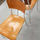 Mid-century Plywood Aluminum Chair, set of 2