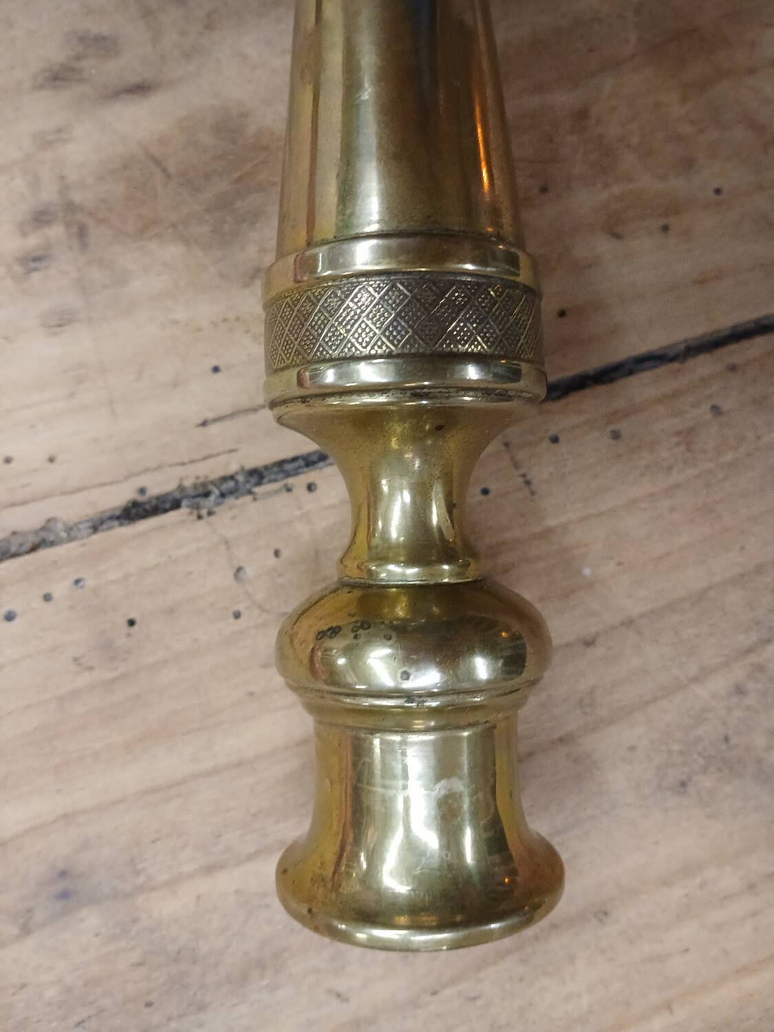Antique brass candlestick holder