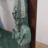 Lampe égyptienne osiris  bronze teck vintage  avec ecrin