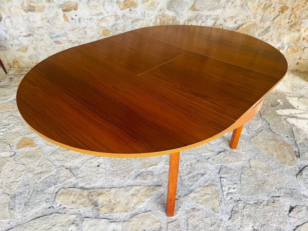 Table a manger extensible en teck, allonge papillon par Van Pelt circa 1960