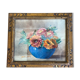 Aquarelle "bouquet de zinias" signée ancienne