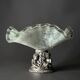 Centrepiece bowl LA MERIDIANA in blown glass on a silver pedestal.