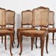 Series of 5 cane chairs, backs and seats, Louis XV style