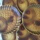 12 large fish plates in Sarreguemines slurry