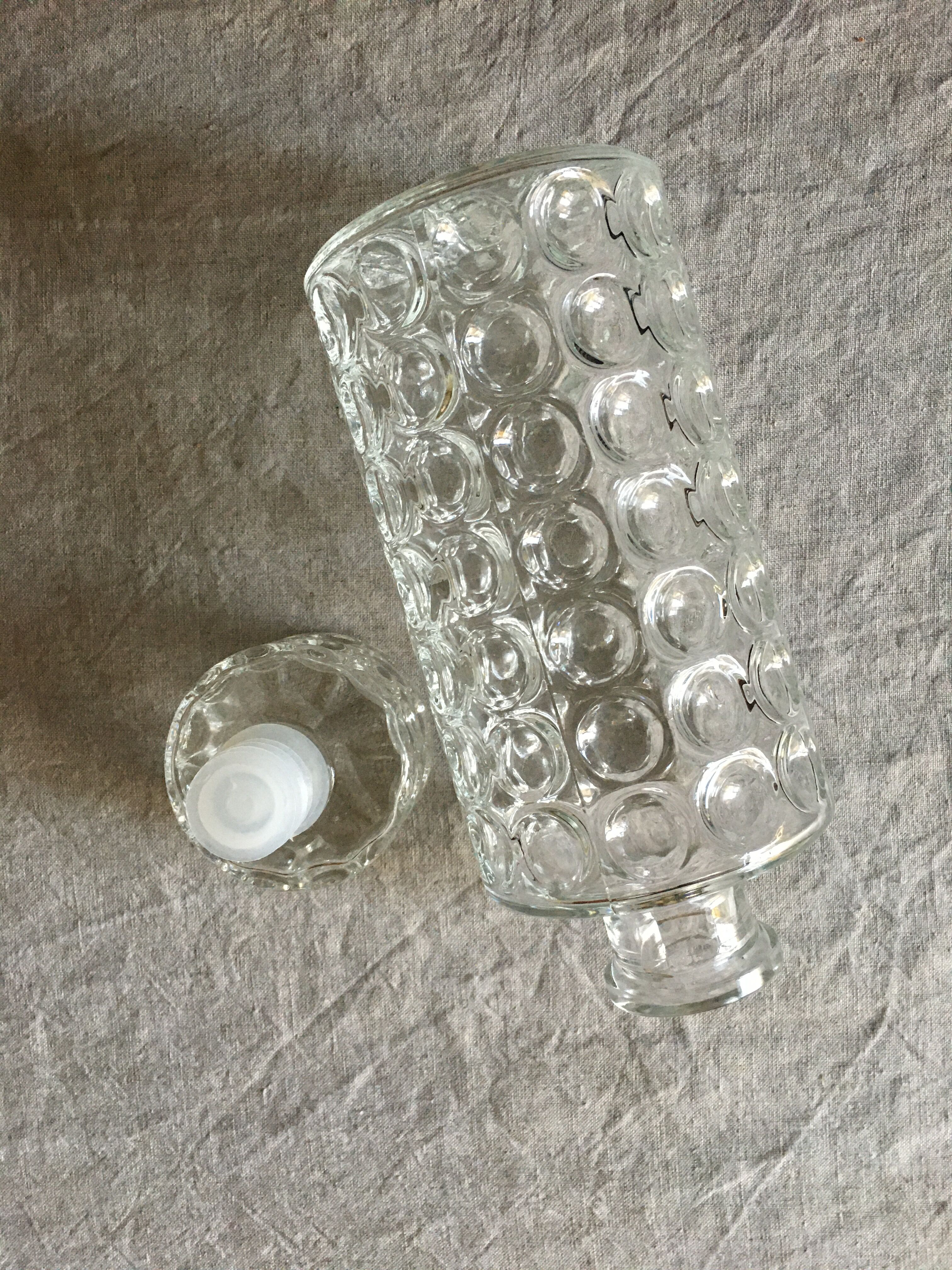 Vintage whisky carafe in transparent glass