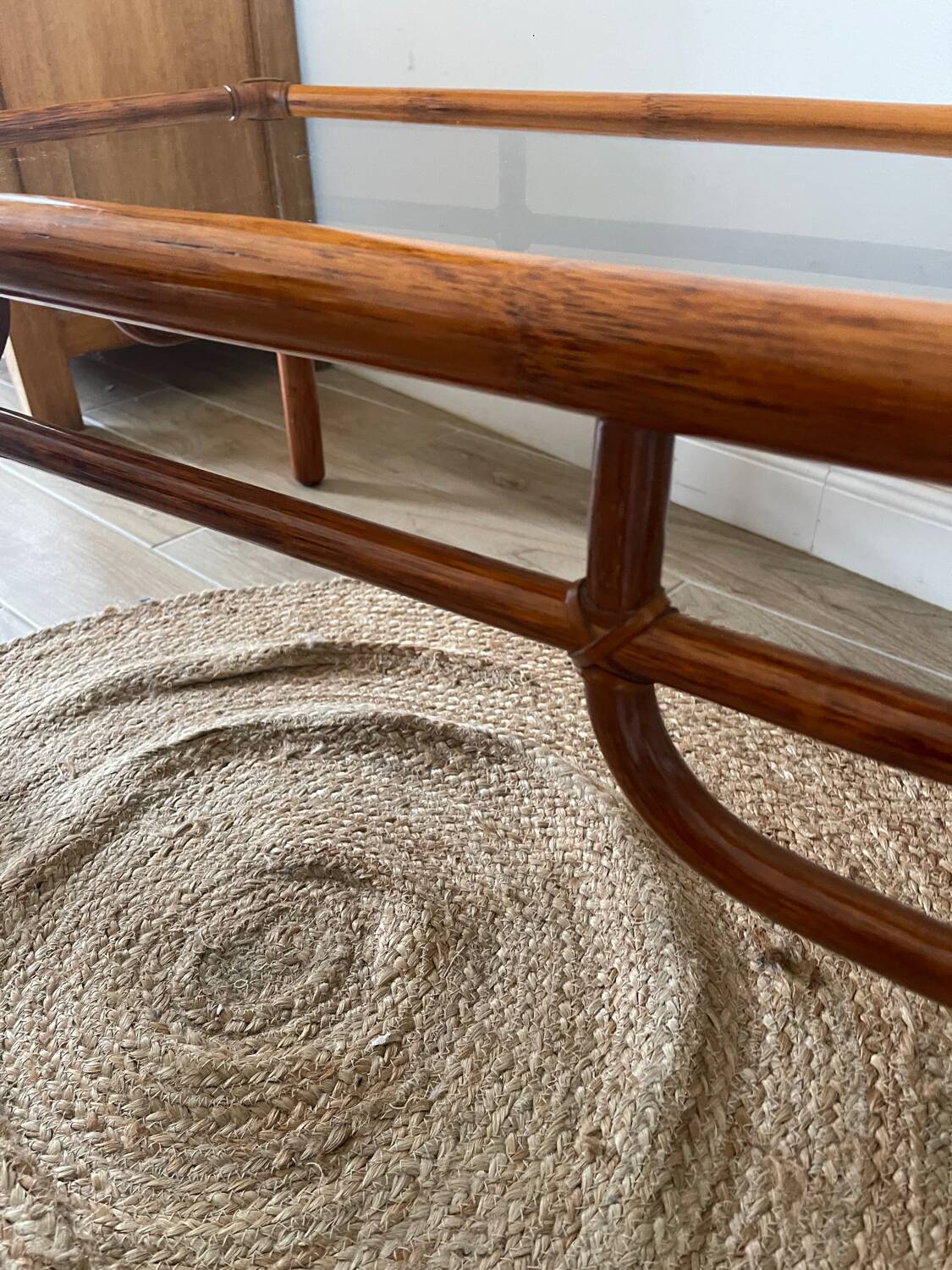 Table basse en rotin