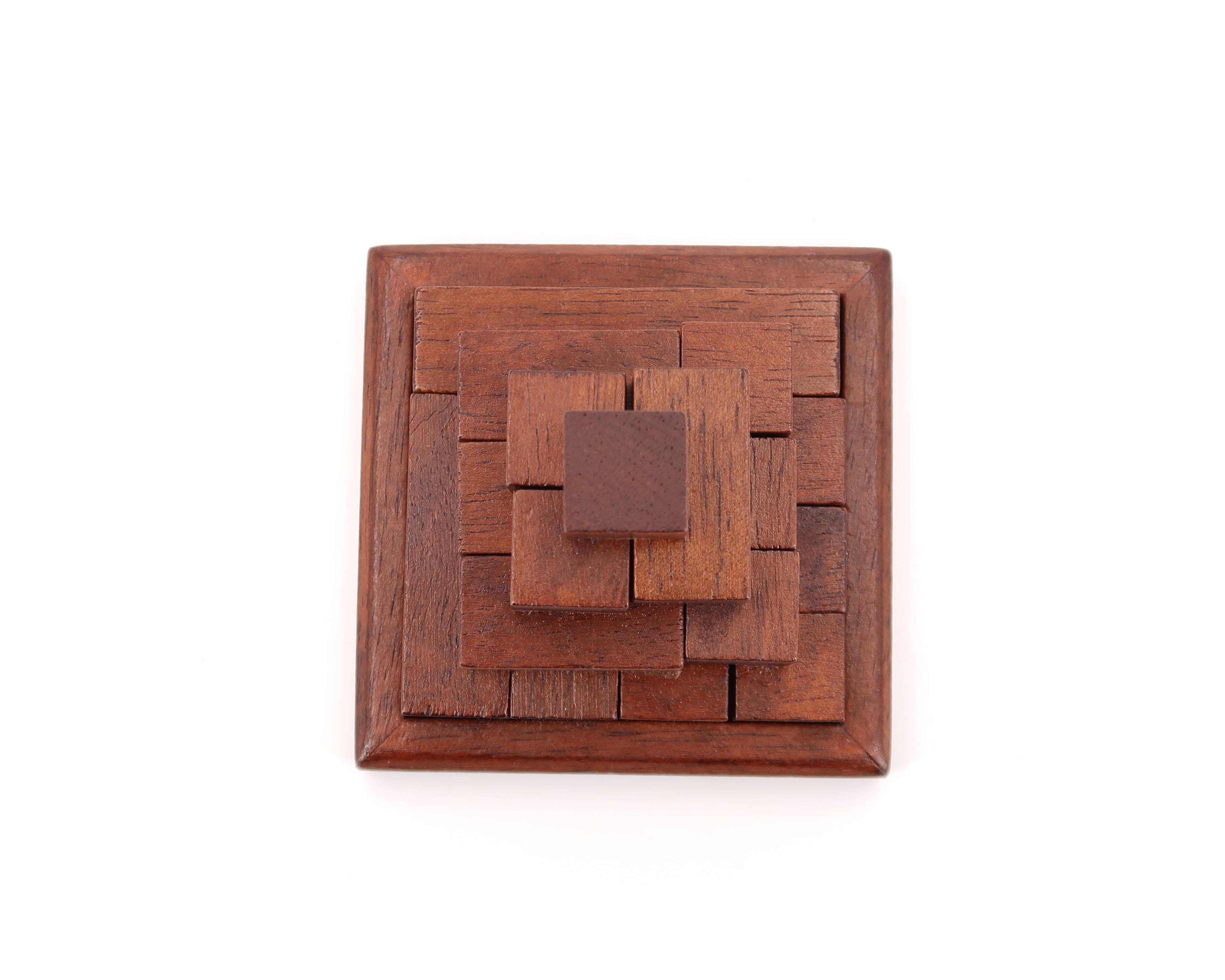 Wooden pyramid paperweight, 1970s
