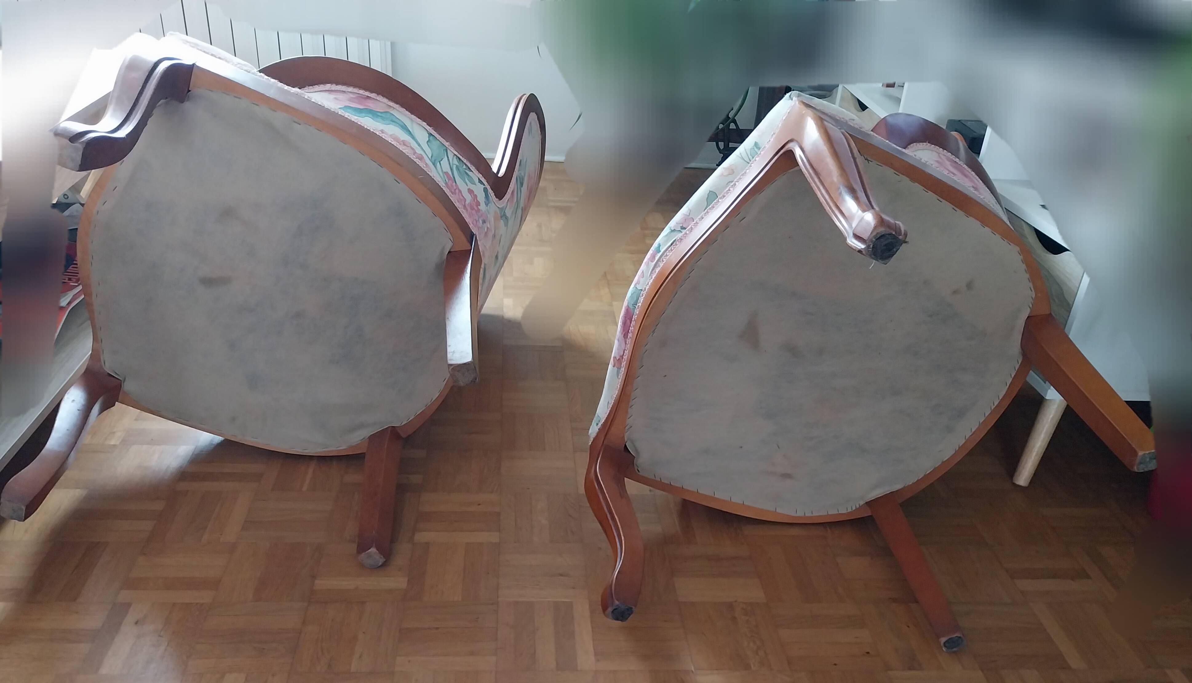 Pair of bergère armchairs