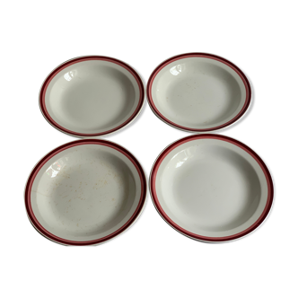 4 assiettes HBCM vintage