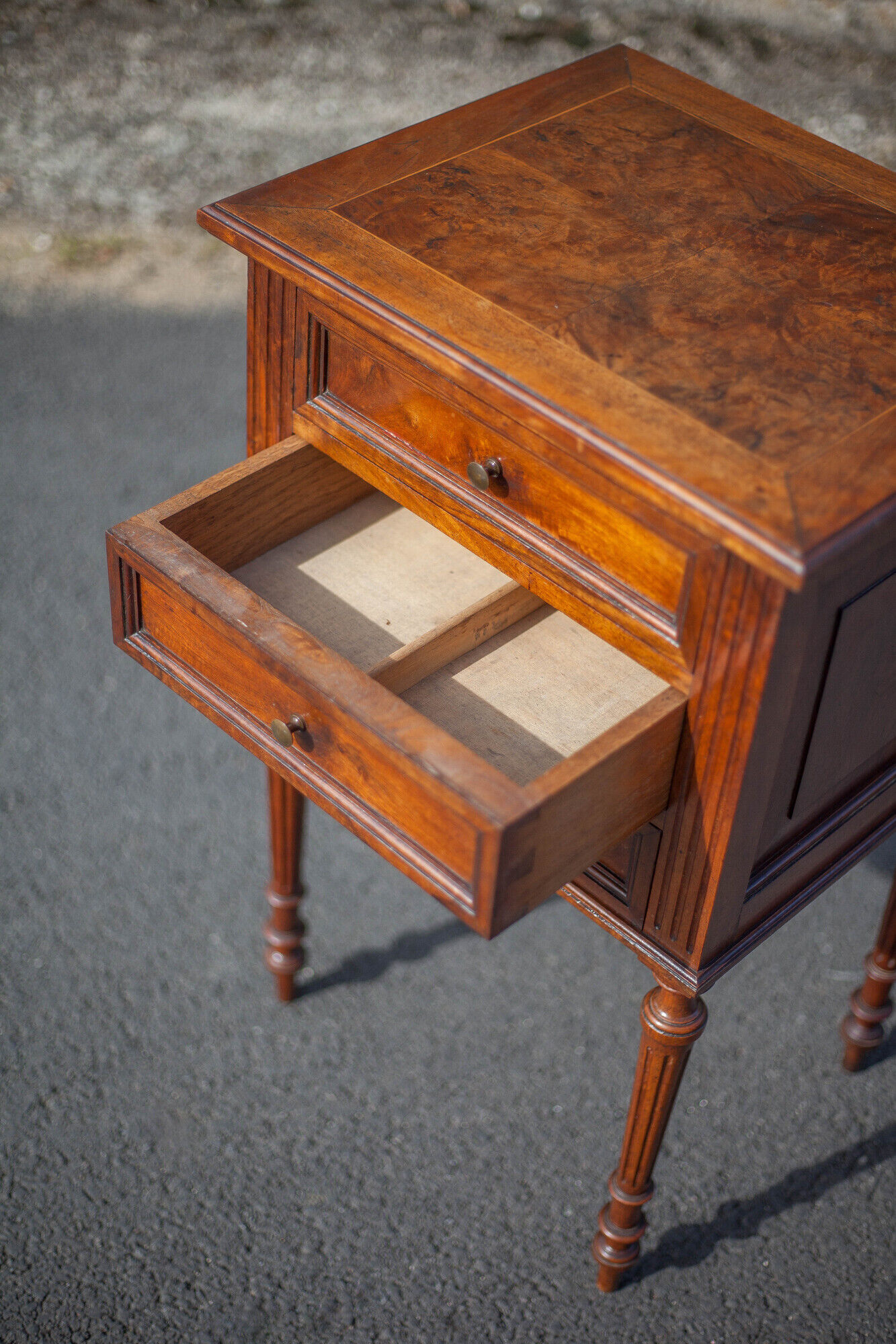 Vintage wood bedside table