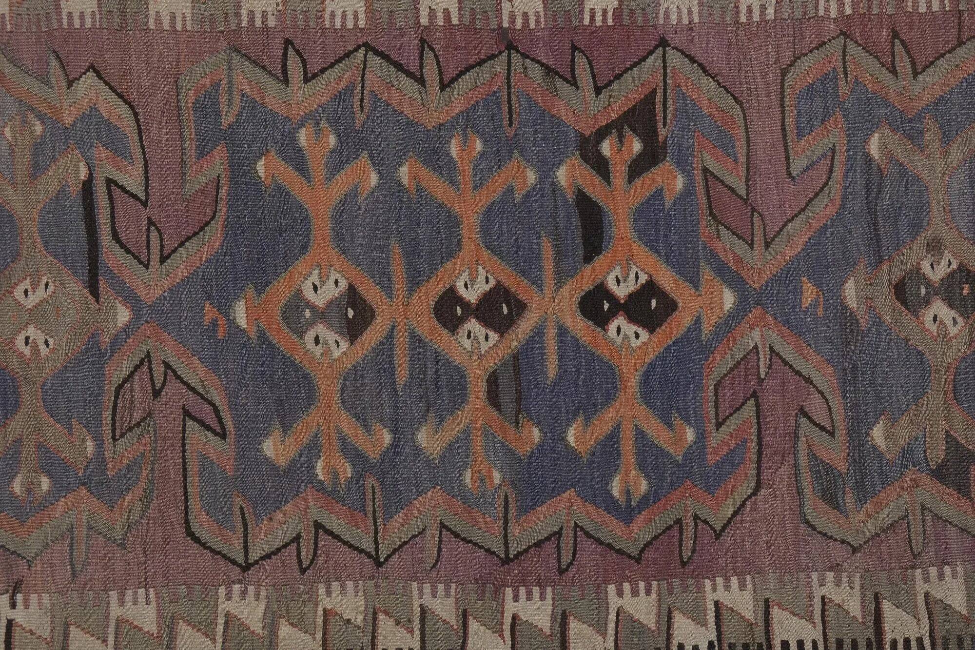 Vintage Turkish kilim, handwoven, 143x311 cm.
