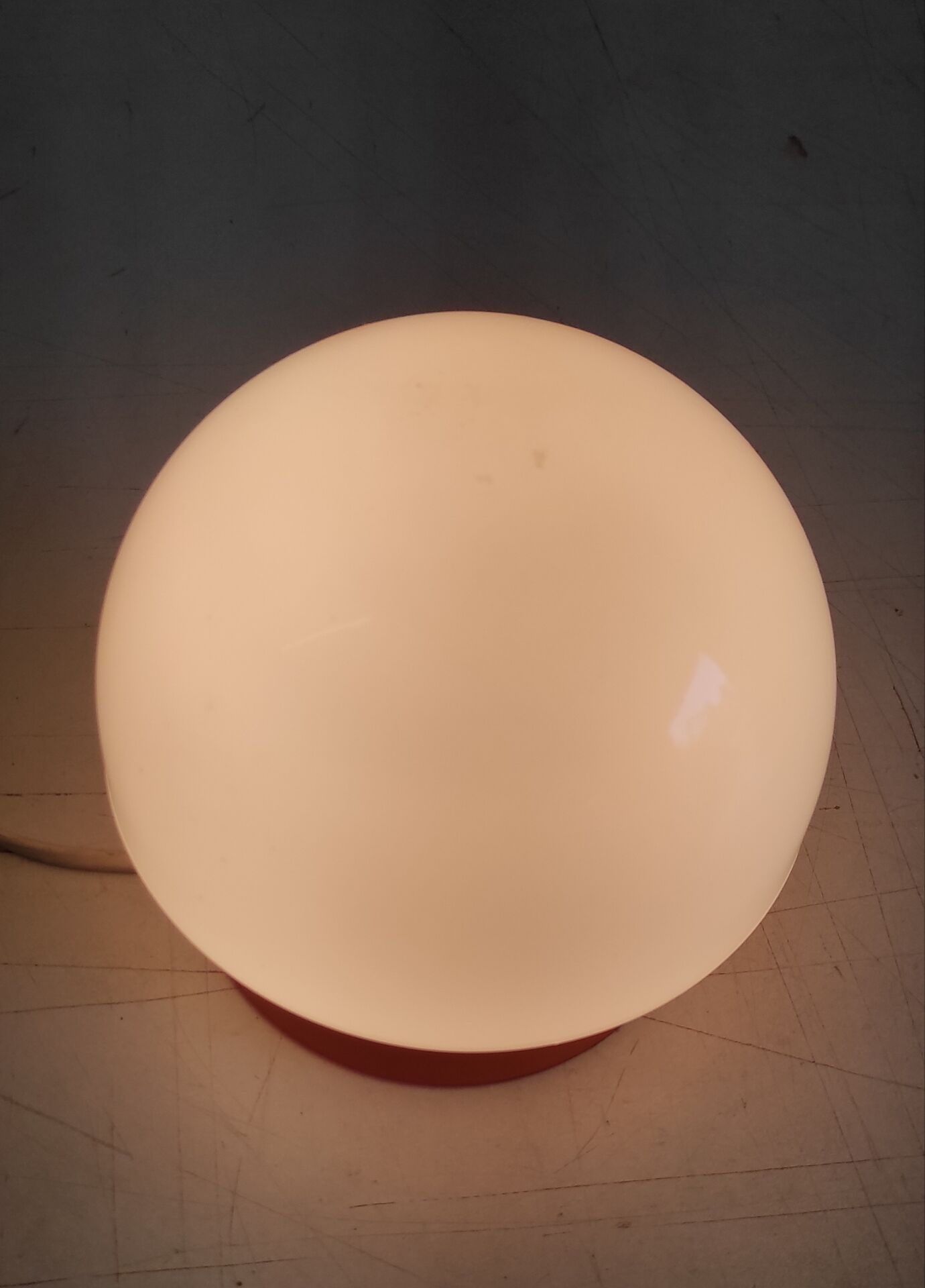 Ceiling light or wall lamp in orange ABS and opal globe - 1970s