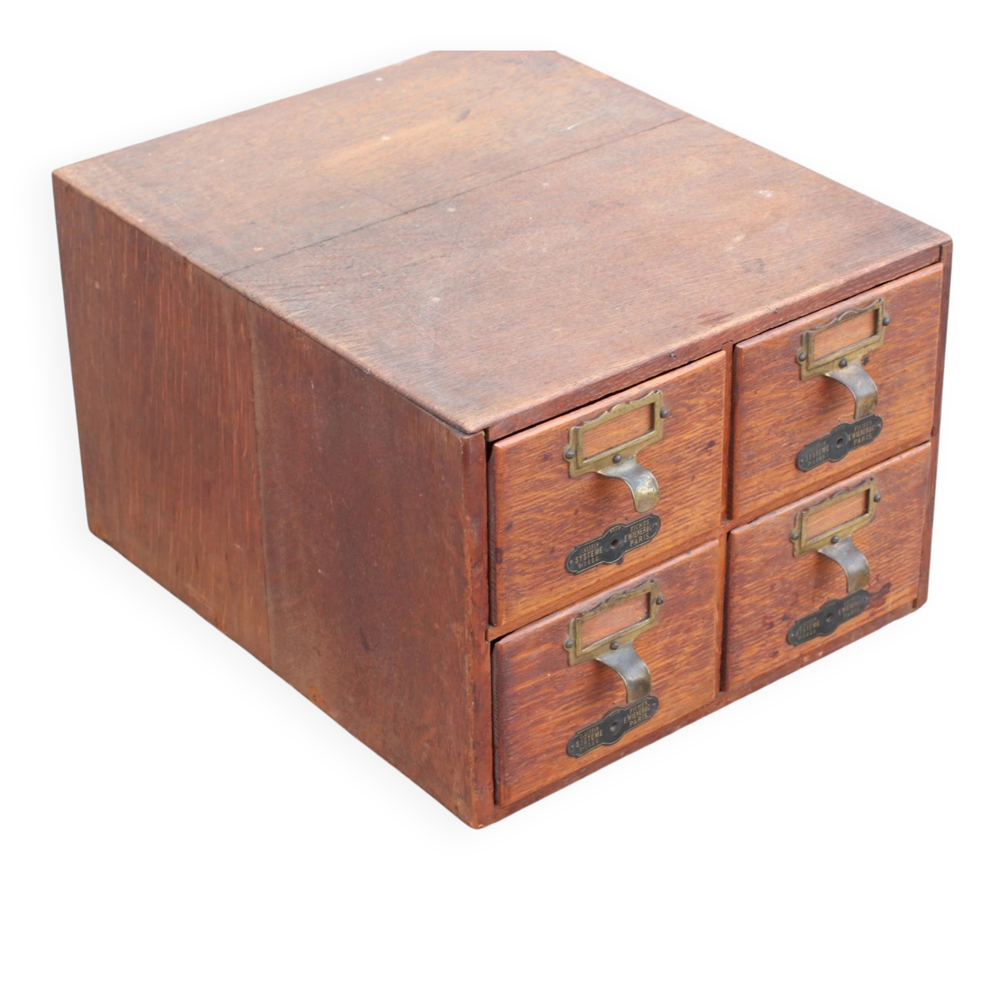 French oak card index cabinet with four drawers – circa 1910