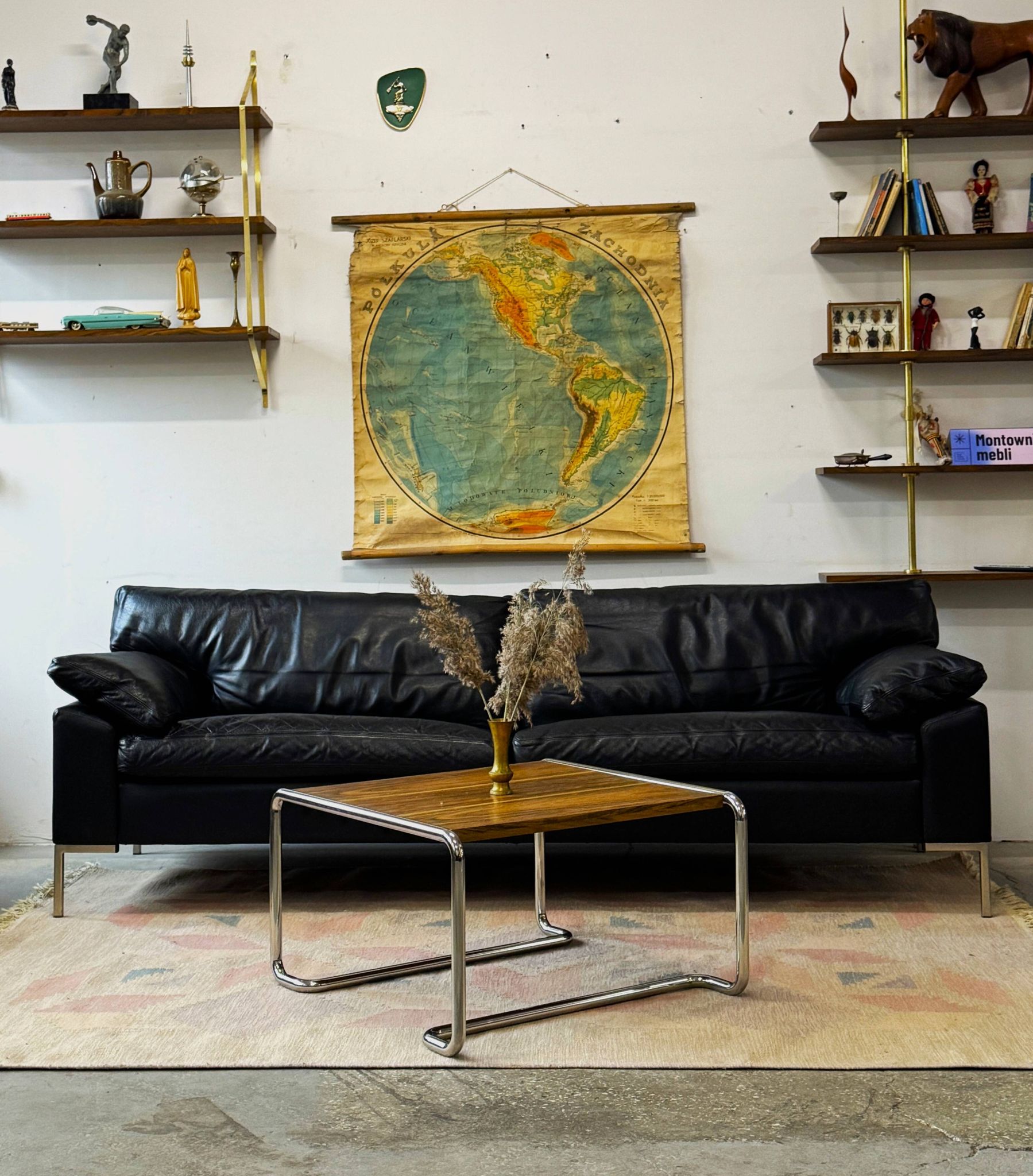 Leather sofa, Denmark, 1960s/70s, mid-century modern style, vintage
