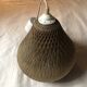 Pendant light with dark beige braided wire vintage 70s