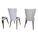 Set of 6 Baumann Essor model chairs in white imitation leather