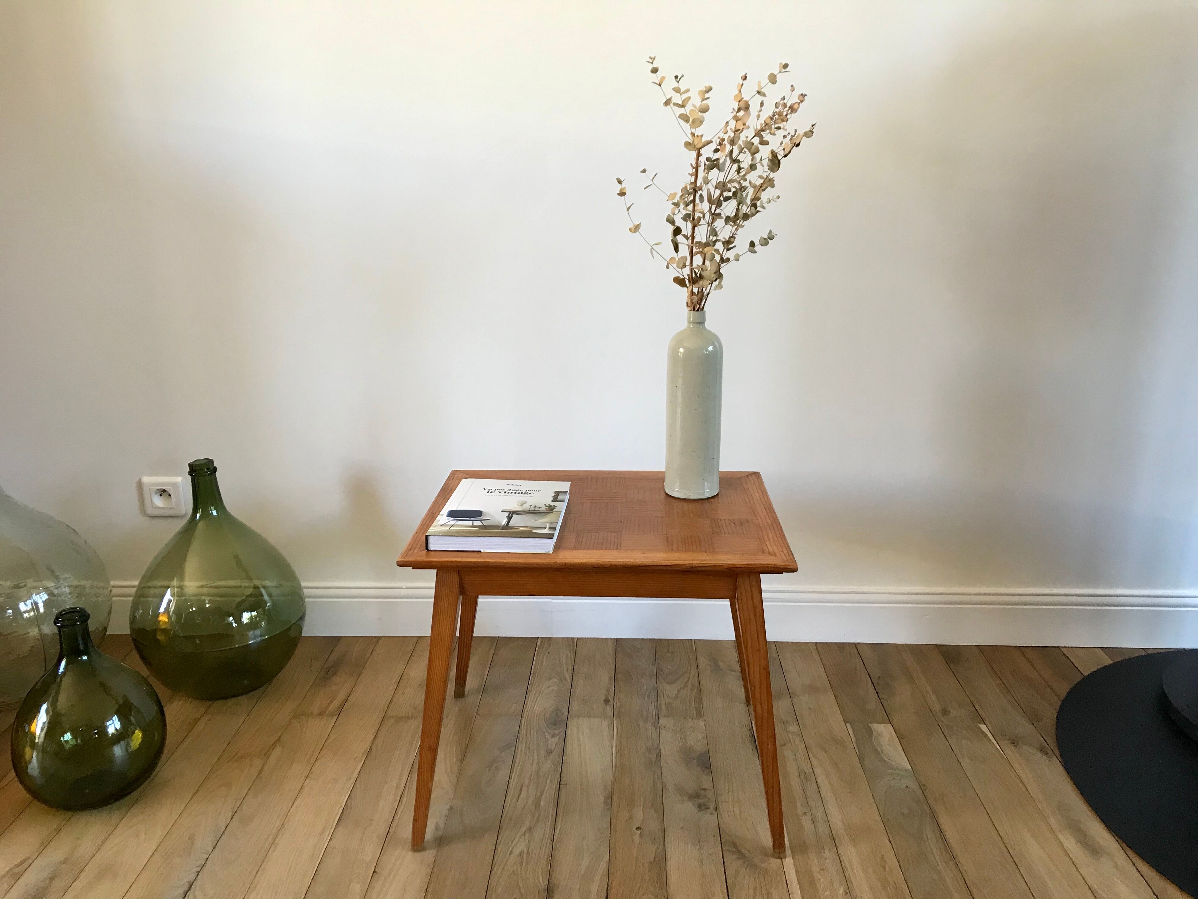 Table basse scandinave en bois années 50-60