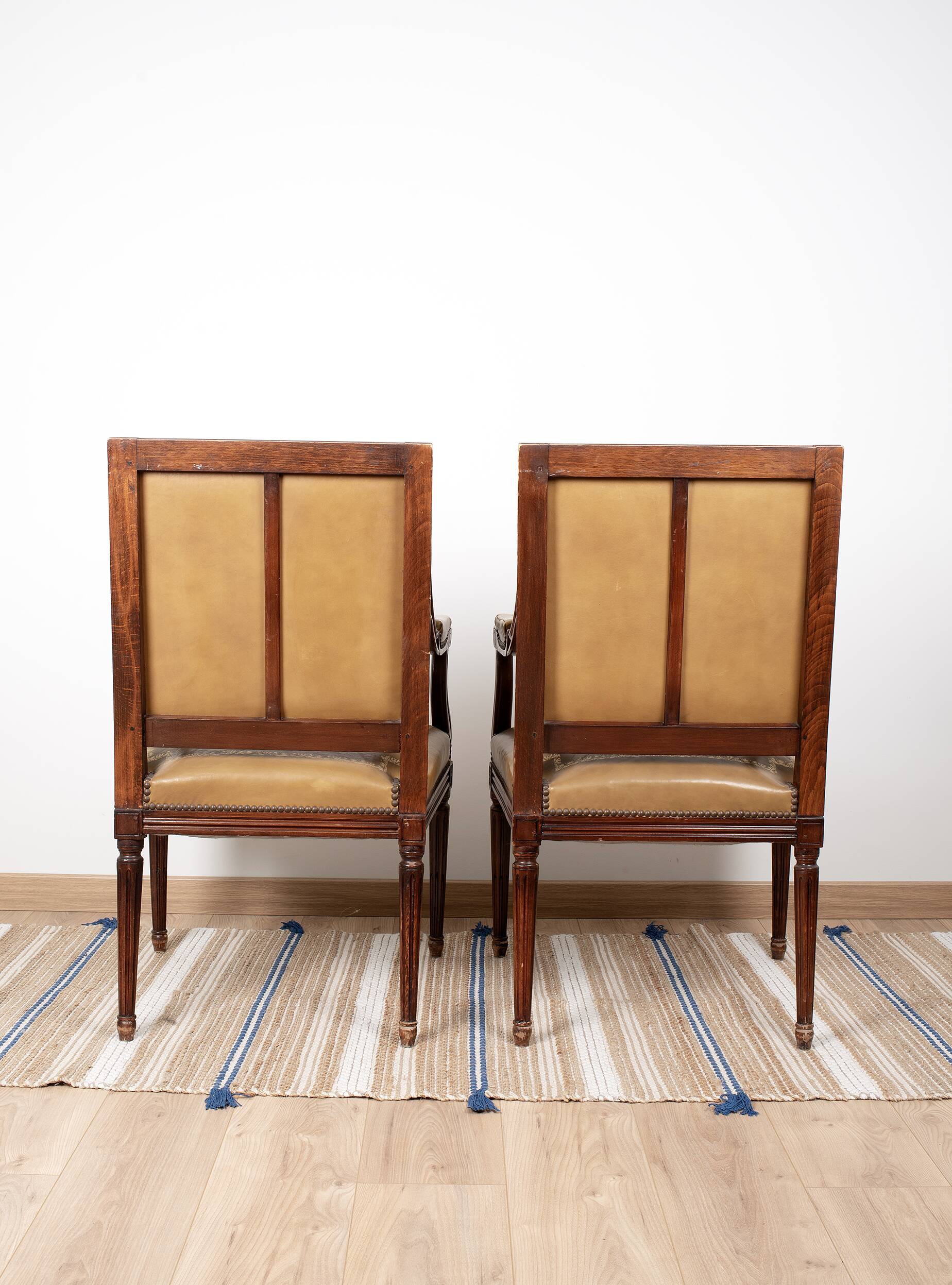 Pair of Louis XVI office armchairs