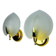 Pair of "leaf" wall lights, smoked glass, Italy, 1970