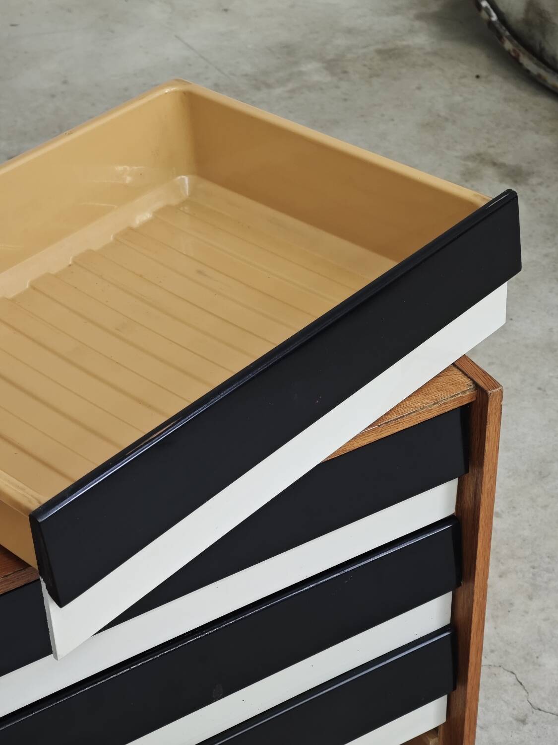 U-458 Sideboard Cabinet by Jiri Jiroutek for Interier Praha black and white 1960