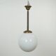 Charming vintage glass globe pendant lamp, milk glass in ArtDeco style