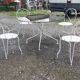 Garden furniture wrought iron and smoked glass 1900