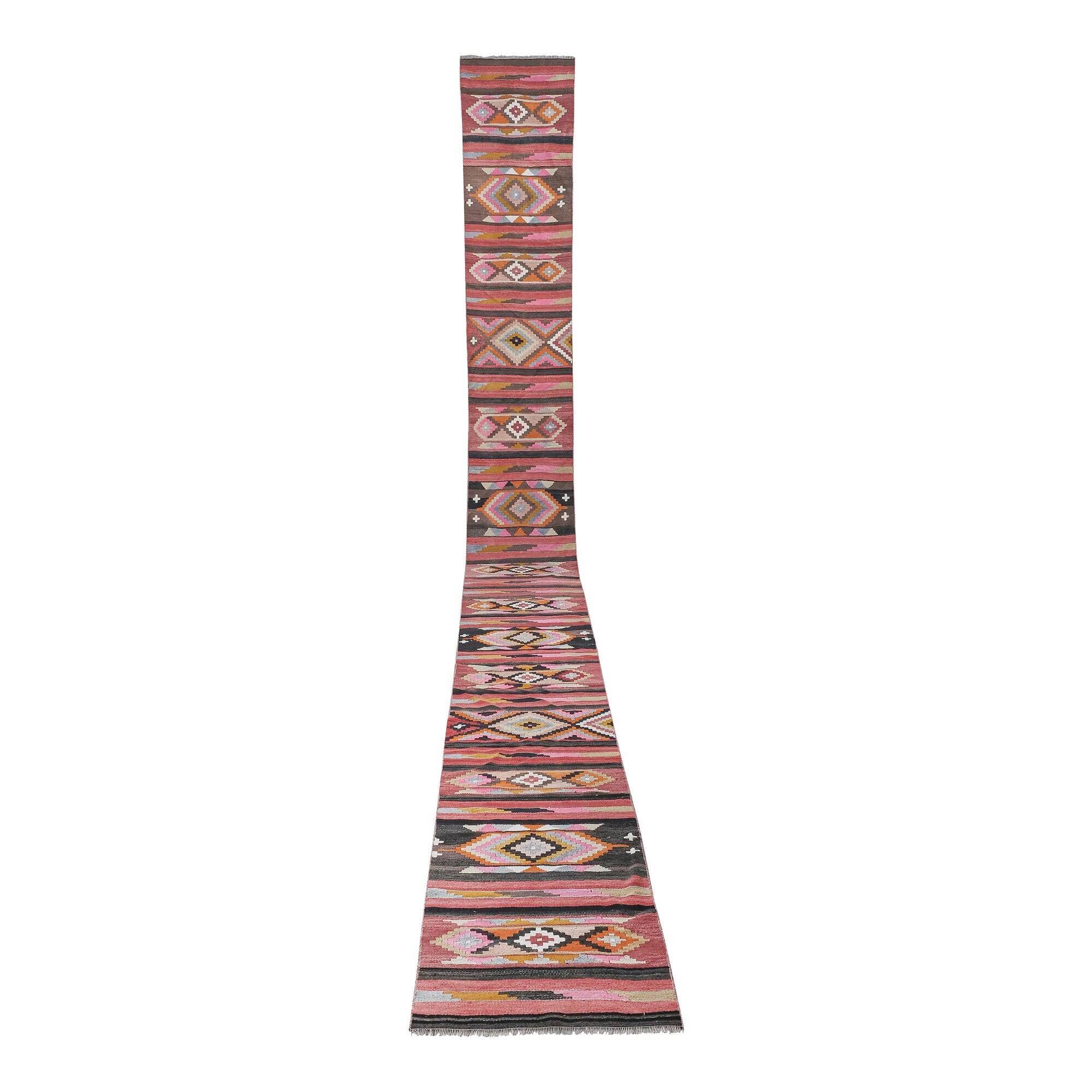 Vintage Turkish hallway rug 70x700 cm